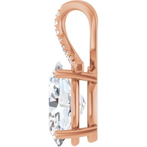 10K Rose Gold 14x10 mm Oval Pendant Mounting – image 5