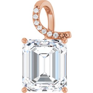 14K Rose Gold 14x12  mm Emerald Pendant Mounting