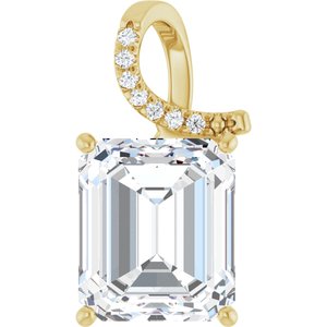 10K Yellow Gold 14x12  mm Emerald Pendant Mounting