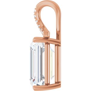 14K Rose Gold 14x12  mm Emerald Pendant Mounting – image 5