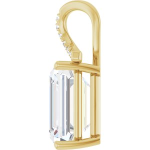 14K Yellow Gold 14x12  mm Emerald Pendant Mounting – image 5