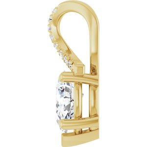 18K Yellow Gold 8x5 mm Pear Pendant Mounting – image 5