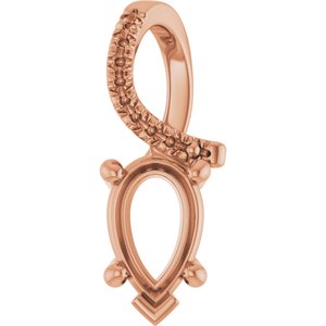 10K Rose Gold 8x5 mm Pear Pendant Mounting – image 2