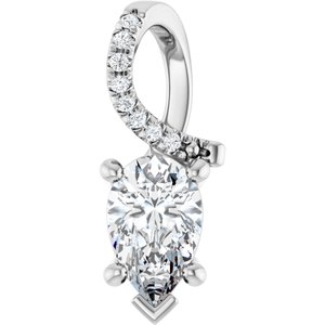 Platinum 8x5 mm Pear Pendant Mounting