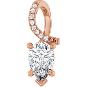 18K Rose Gold 8x5 mm Pear Pendant Mounting