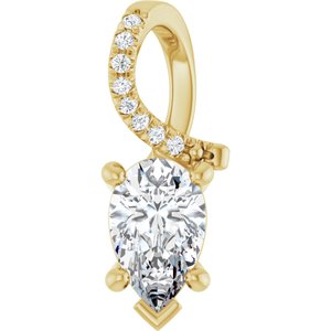 10K Yellow Gold 8x5 mm Pear Pendant Mounting