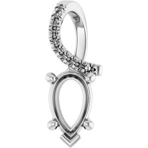 Platinum 8x5 mm Pear Pendant Mounting – image 2