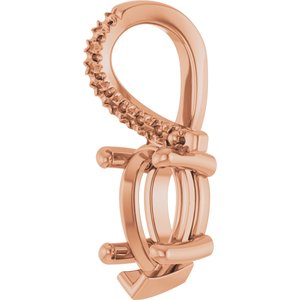 10K Rose Gold 8x5 mm Pear Pendant Mounting – image 4