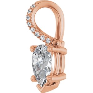 18K Rose Gold 8x5 mm Pear Pendant Mounting – image 3