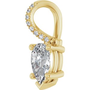 14K Yellow Gold 8x5 mm Pear Pendant Mounting – image 3