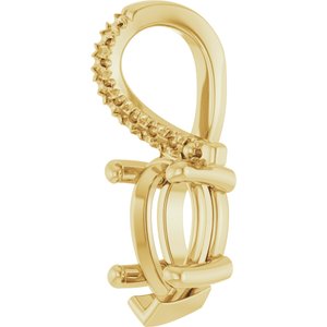 14K Yellow Gold 8x5 mm Pear Pendant Mounting – image 4