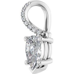 14K X1 White Gold 8x5 mm Pear Pendant Mounting – image 3