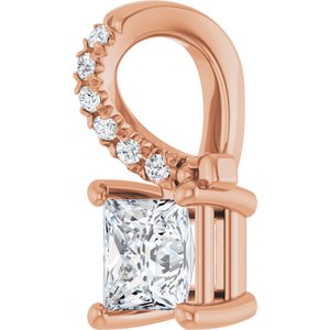 10K Rose Gold 4x4 mm Square Pendant Mounting – image 3
