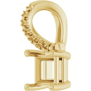 14K Yellow Gold 4x4 mm Square Pendant Mounting – image 4