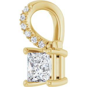 10K Yellow Gold 4x4 mm Square Pendant Mounting – image 3