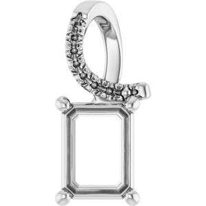 Platinum 8x6 mm Emerald Pendant Mounting – image 2