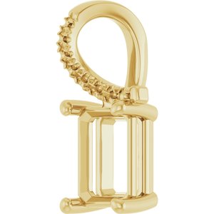 10K Yellow Gold 8x6 mm Emerald Pendant Mounting – image 4
