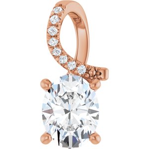 10K Rose Gold 8.5x6.5 mm Oval Pendant Mounting