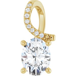 14K Yellow Gold 8.5x6.5 mm Oval Pendant Mounting