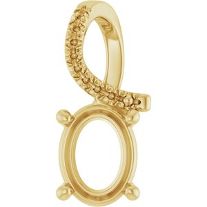 18K Yellow Gold 8.5x6.5 mm Oval Pendant Mounting – image 2