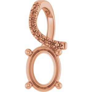 10K Rose Gold 8.5x6.5 mm Oval Pendant Mounting – image 2