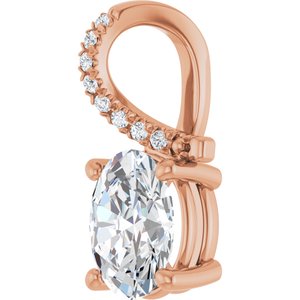 18K Rose Gold 8.5x6.5 mm Oval Pendant Mounting – image 3