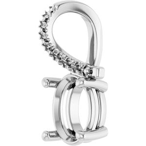 Sterling Silver 8.5x6.5 mm Oval Pendant Mounting – image 4