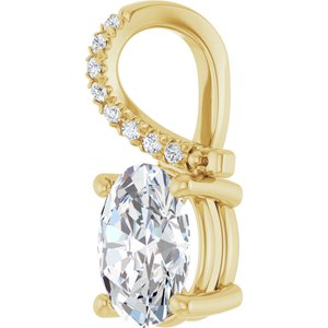 14K Yellow Gold 8.5x6.5 mm Oval Pendant Mounting – image 3