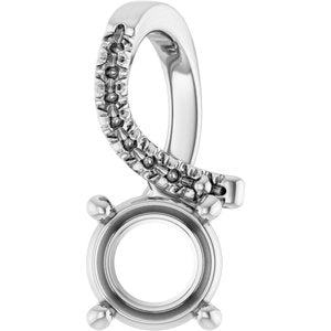 10K White Gold 6 mm Round Pendant Mounting – image 2