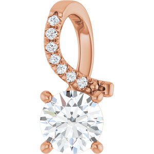 14K Rose Gold 6 mm Round Pendant Mounting