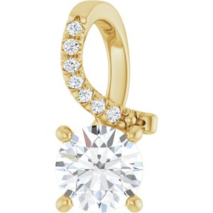 14K Yellow Gold 6 mm Round Pendant Mounting