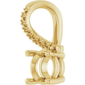 14K Yellow Gold 6 mm Round Pendant Mounting – image 4