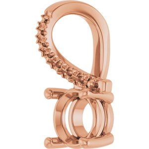 18K Rose Gold 6 mm Round Pendant Mounting – image 4