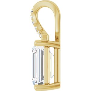 18K Yellow Gold 10x8 mm Emerald Pendant Mounting – image 5