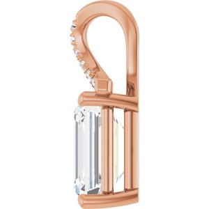 14K Rose Gold 10x8 mm Emerald Pendant Mounting – image 5
