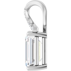 Platinum 10x8 mm Emerald Pendant Mounting – image 5