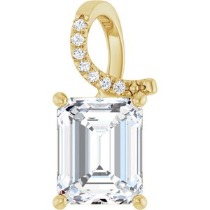 18K Yellow Gold 10x8 mm Emerald Pendant Mounting