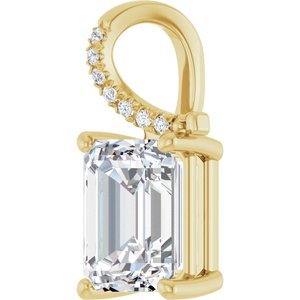 10K Yellow Gold 10x8 mm Emerald Pendant Mounting – image 3