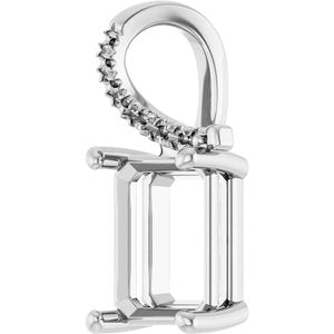 Continuum Sterling Silver 10x8 mm Emerald Pendant Mounting – image 4