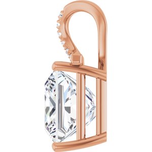18K Rose Gold 12x12 mm Square Pendant Mounting – image 5