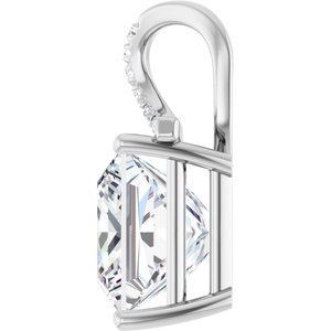 14K White Gold 12x12 mm Square Pendant Mounting – image 5