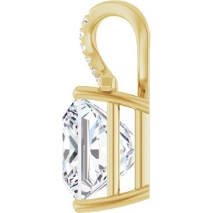 10K Yellow Gold 12x12 mm Square Pendant Mounting – image 5