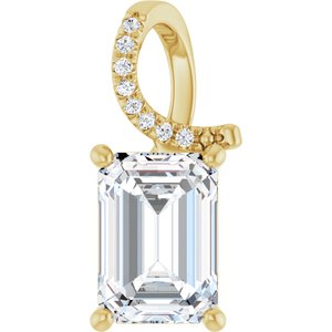 18K Yellow Gold 10x7 mm Emerald Pendant Mounting