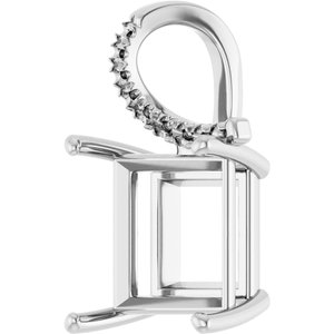 Platinum 12x12 mm Square Pendant Mounting – image 4