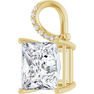 18K Yellow Gold 12x12 mm Square Pendant Mounting – image 3