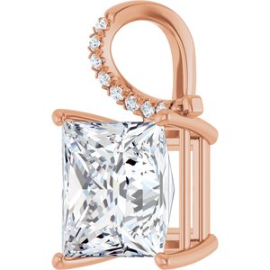 14K Rose Gold 12x12 mm Square Pendant Mounting – image 3
