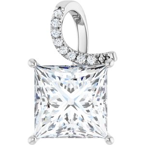 Continuum Sterling Silver 12x12 mm Square Pendant Mounting