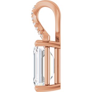 14K Rose Gold 10x7 mm Emerald Pendant Mounting – image 5