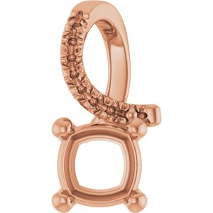 10K Rose Gold 5.5x5.5 mm Cushion Pendant Mounting – image 2