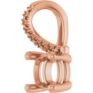 10K Rose Gold 5.5x5.5 mm Cushion Pendant Mounting – image 4